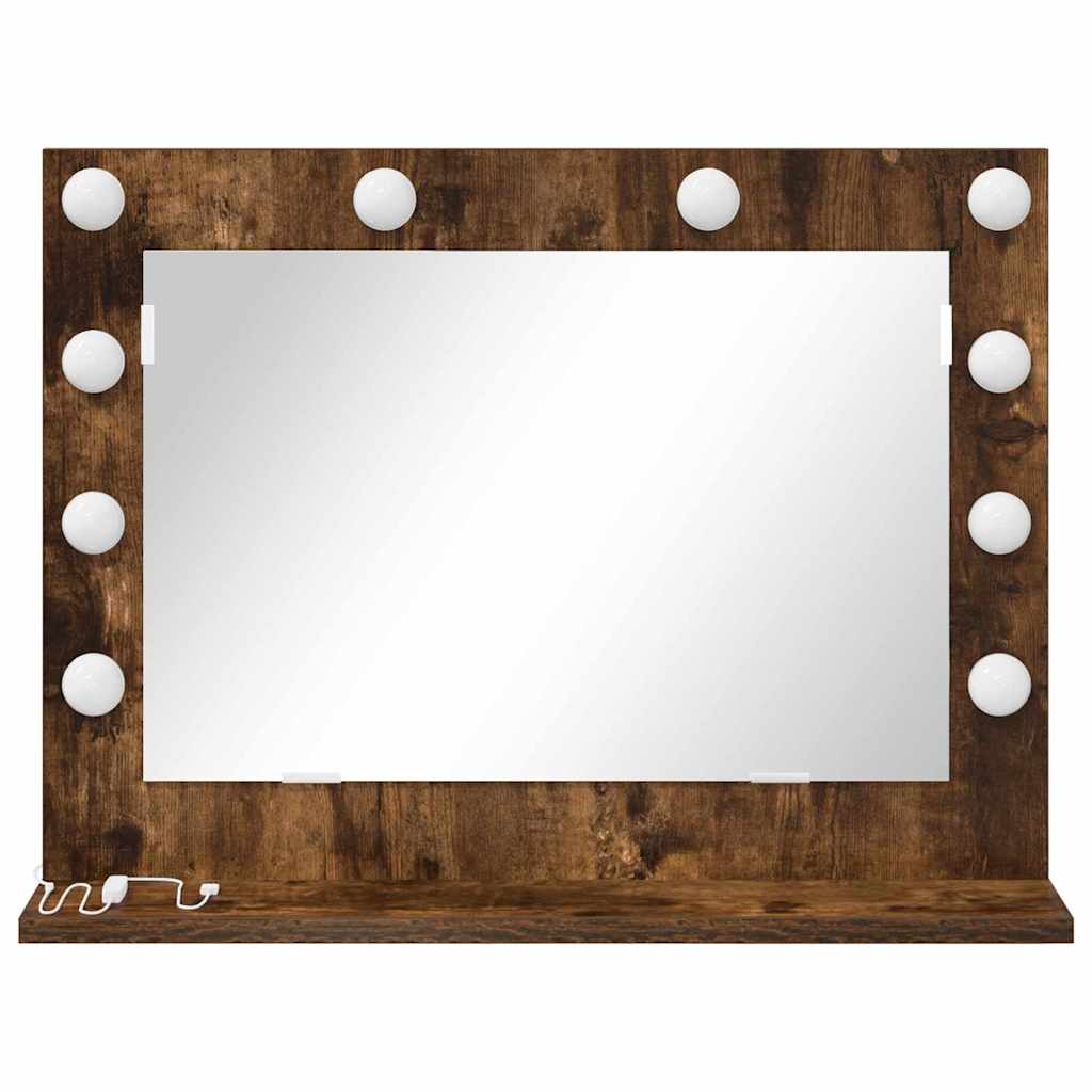 Specchio da Vanità Rettangolare Rovere fumé 60 x 45 x 18 cm | homemem39