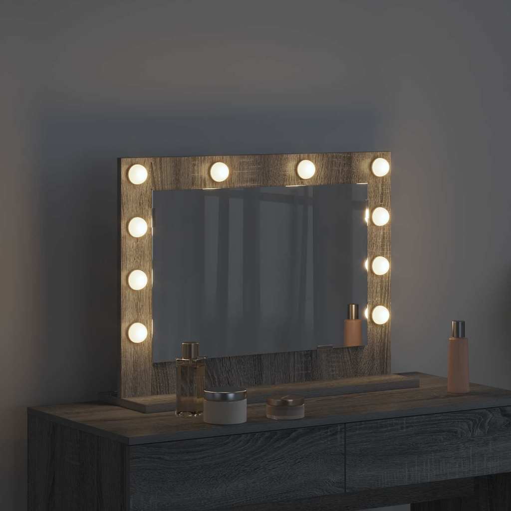 Specchio da Vanità Rettangolare Grigio Sonoma 60 x 45 x 18 cm | homemem39