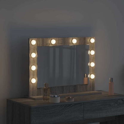 Specchio da Vanità Rettangolare Grigio Sonoma 60 x 45 x 18 cm