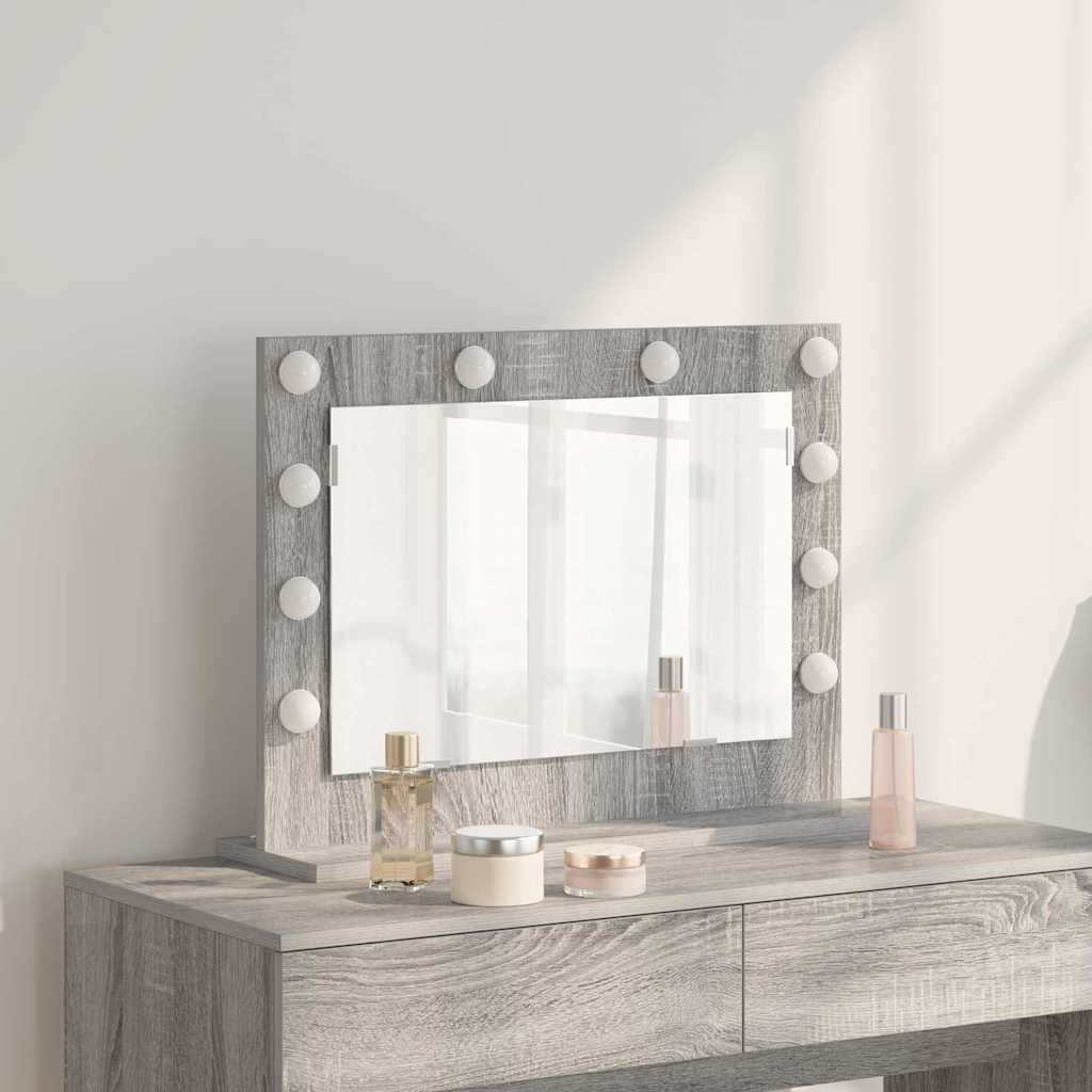 Specchio da Vanità Rettangolare Grigio Sonoma 60 x 45 x 18 cm