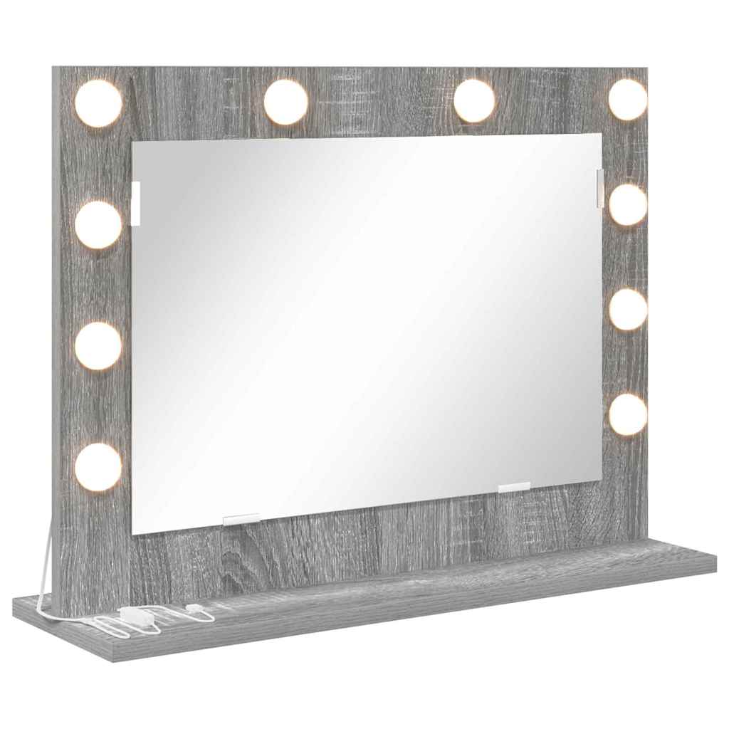 Specchio da Vanità Rettangolare Grigio Sonoma 60 x 45 x 18 cm | homemem39