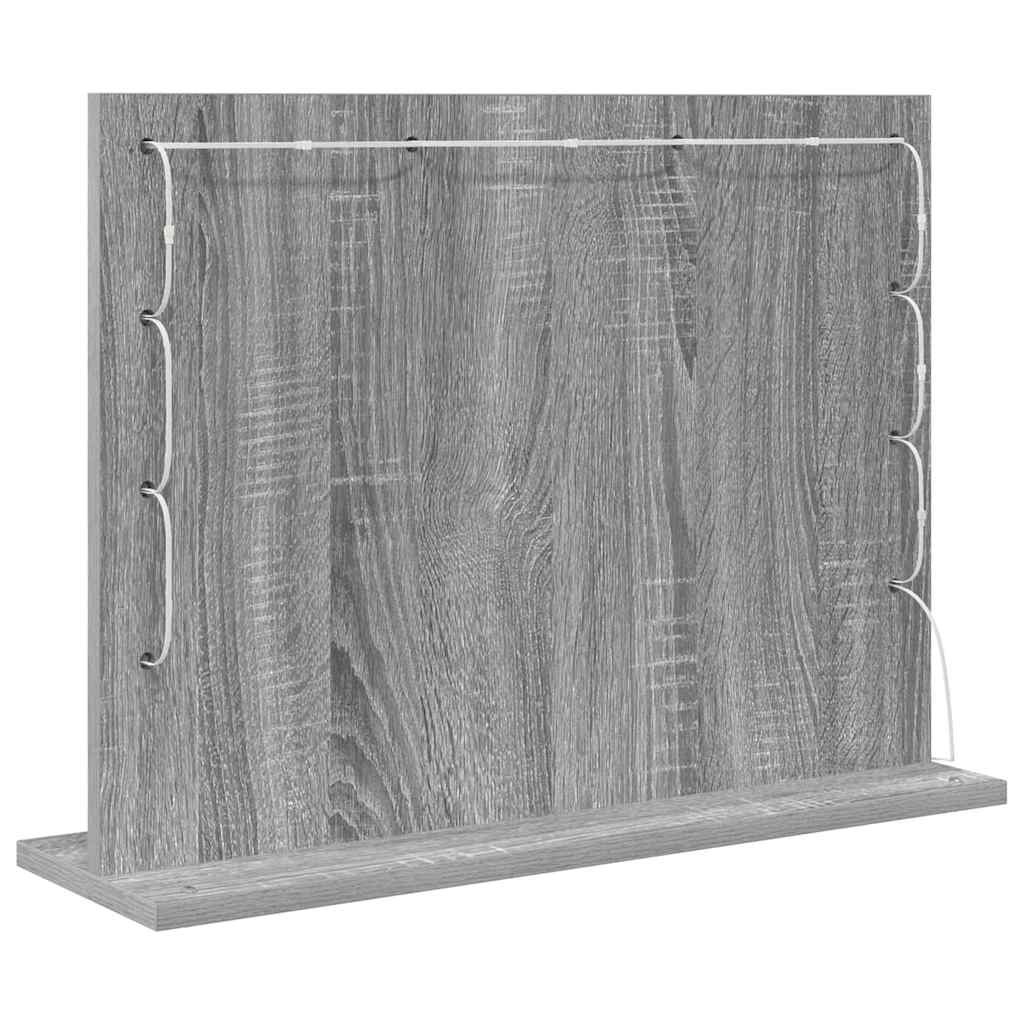 Specchio da Vanità Rettangolare Grigio Sonoma 60 x 45 x 18 cm | homemem39
