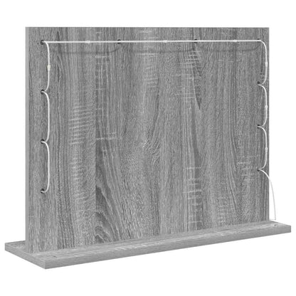 Specchio da Vanità Rettangolare Grigio Sonoma 60 x 45 x 18 cm | homemem39