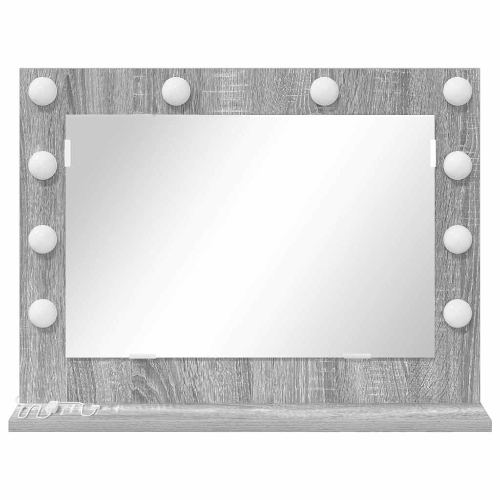 Specchio da Vanità Rettangolare Grigio Sonoma 60 x 45 x 18 cm | homemem39