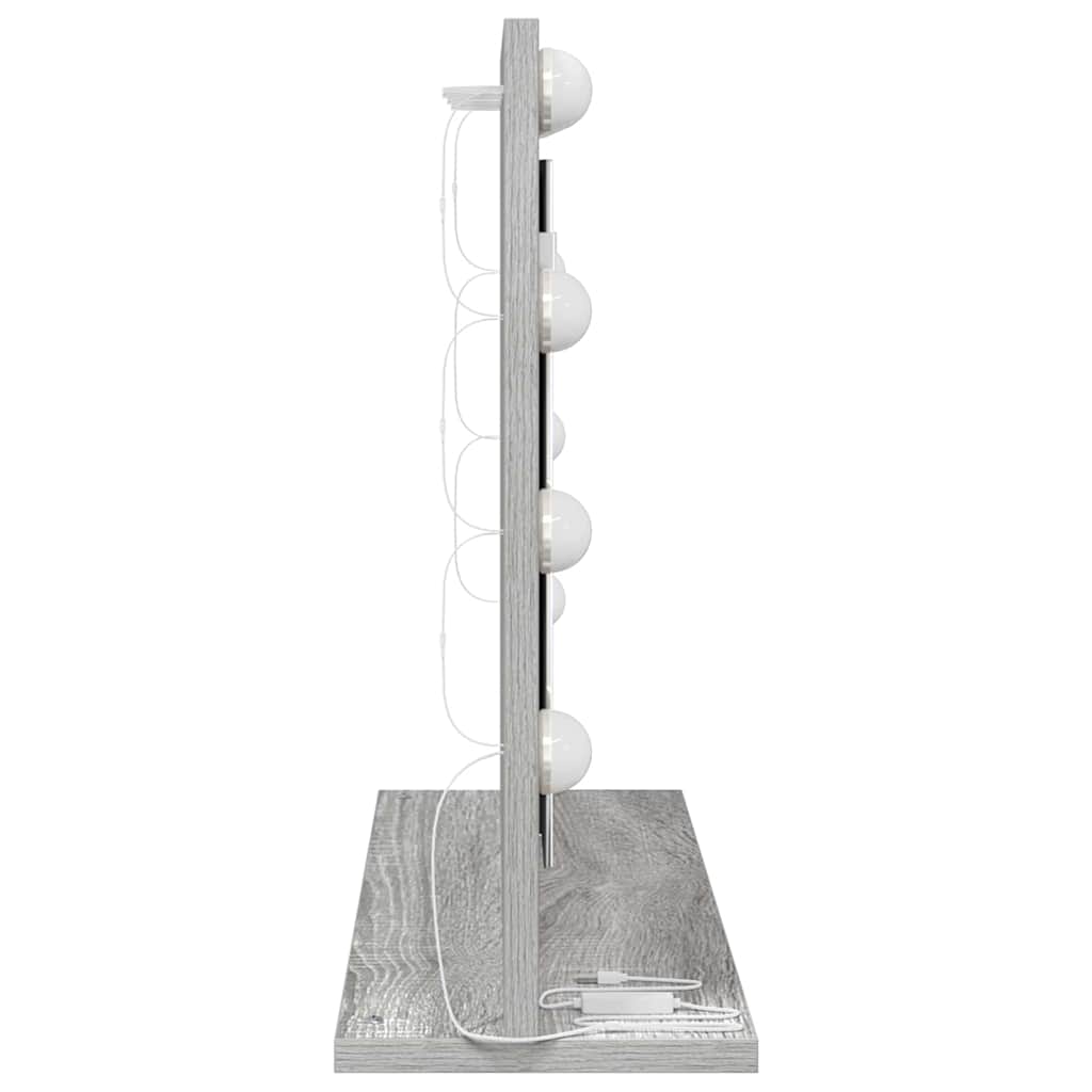 Specchio da Vanità Rettangolare Grigio Sonoma 60 x 45 x 18 cm | homemem39