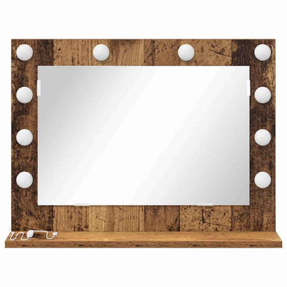 Specchio da Vanità Rettangolare Legno vecchio 60 x 45 x 18 cm