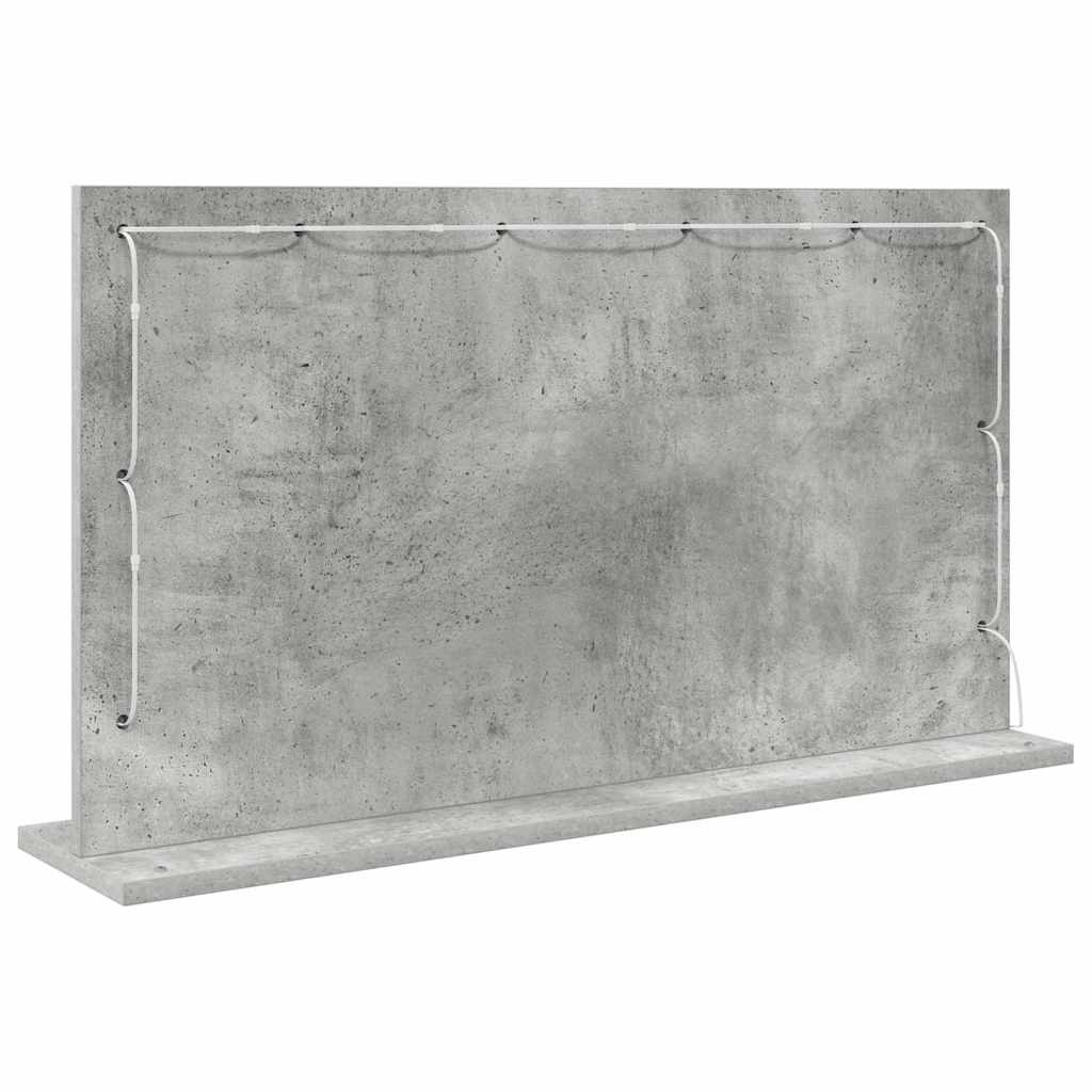 Specchio da Vanità Rettangolare Grigio cemento 80 x 45 x 18 cm