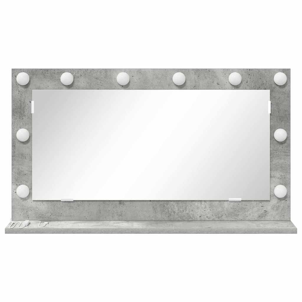 Specchio da Vanità Rettangolare Grigio cemento 80 x 45 x 18 cm