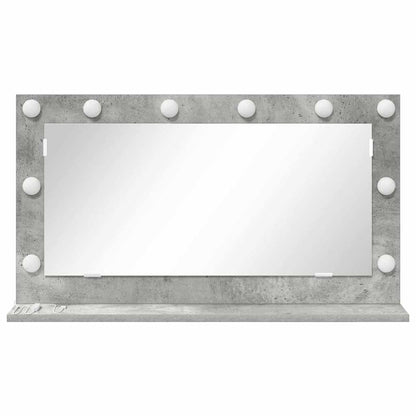 Specchio da Vanità Rettangolare Grigio cemento 80 x 45 x 18 cm