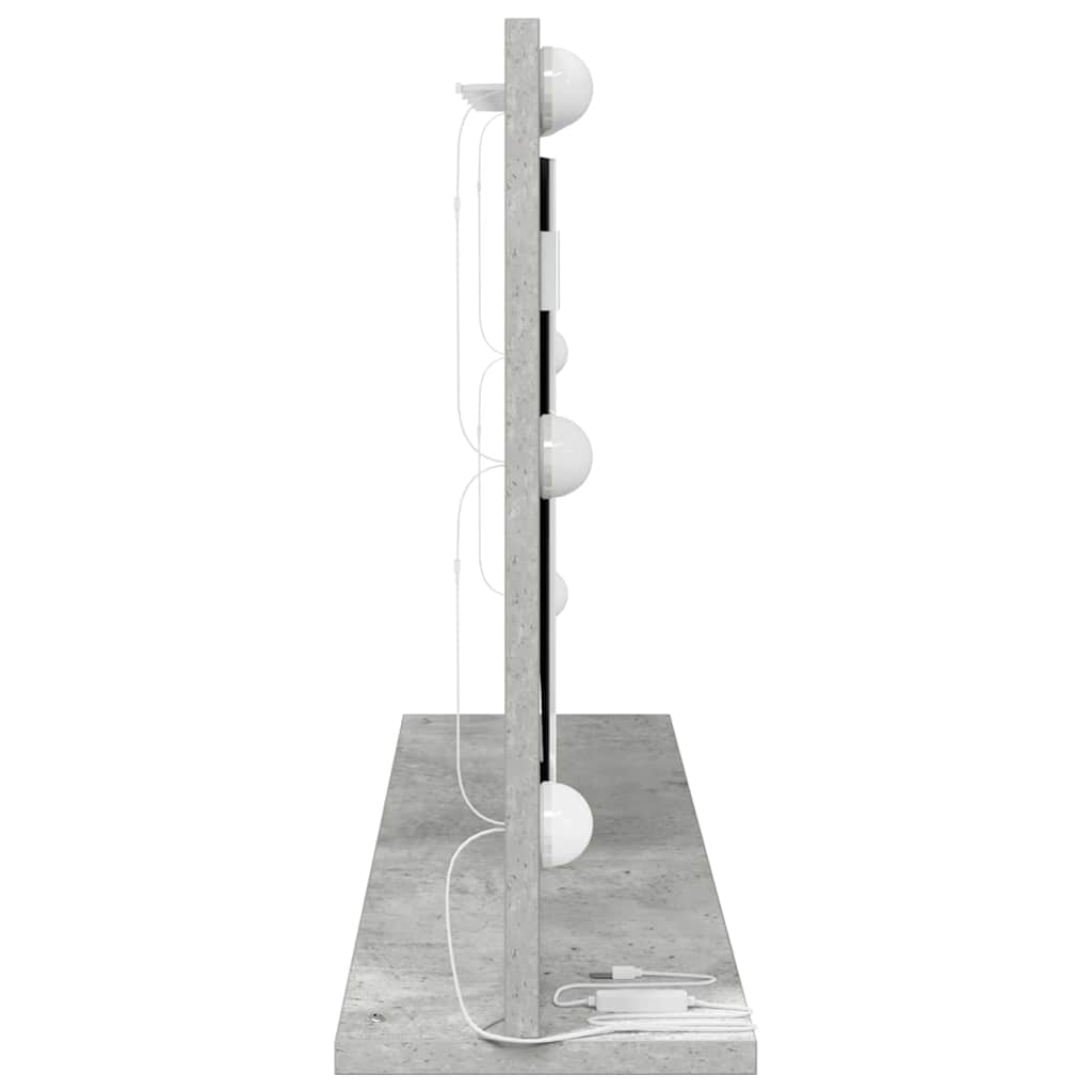 Specchio da Vanità Rettangolare Grigio cemento 80 x 45 x 18 cm
