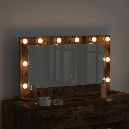 Specchio da Vanità Rettangolare Rovere fumé 80 x 45 x 18 cm