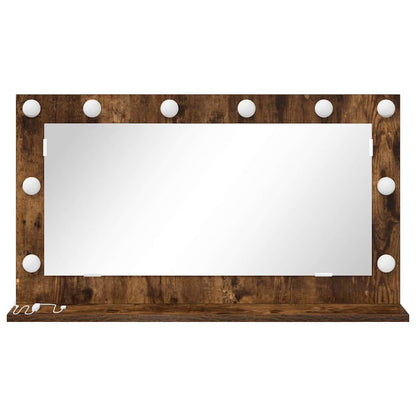 Specchio da Vanità Rettangolare Rovere fumé 80 x 45 x 18 cm | homemem39