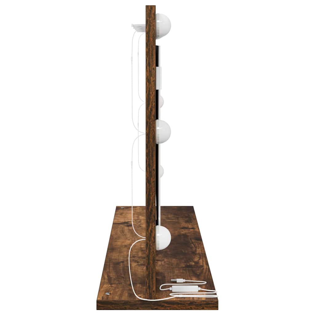 Specchio da Vanità Rettangolare Rovere fumé 80 x 45 x 18 cm