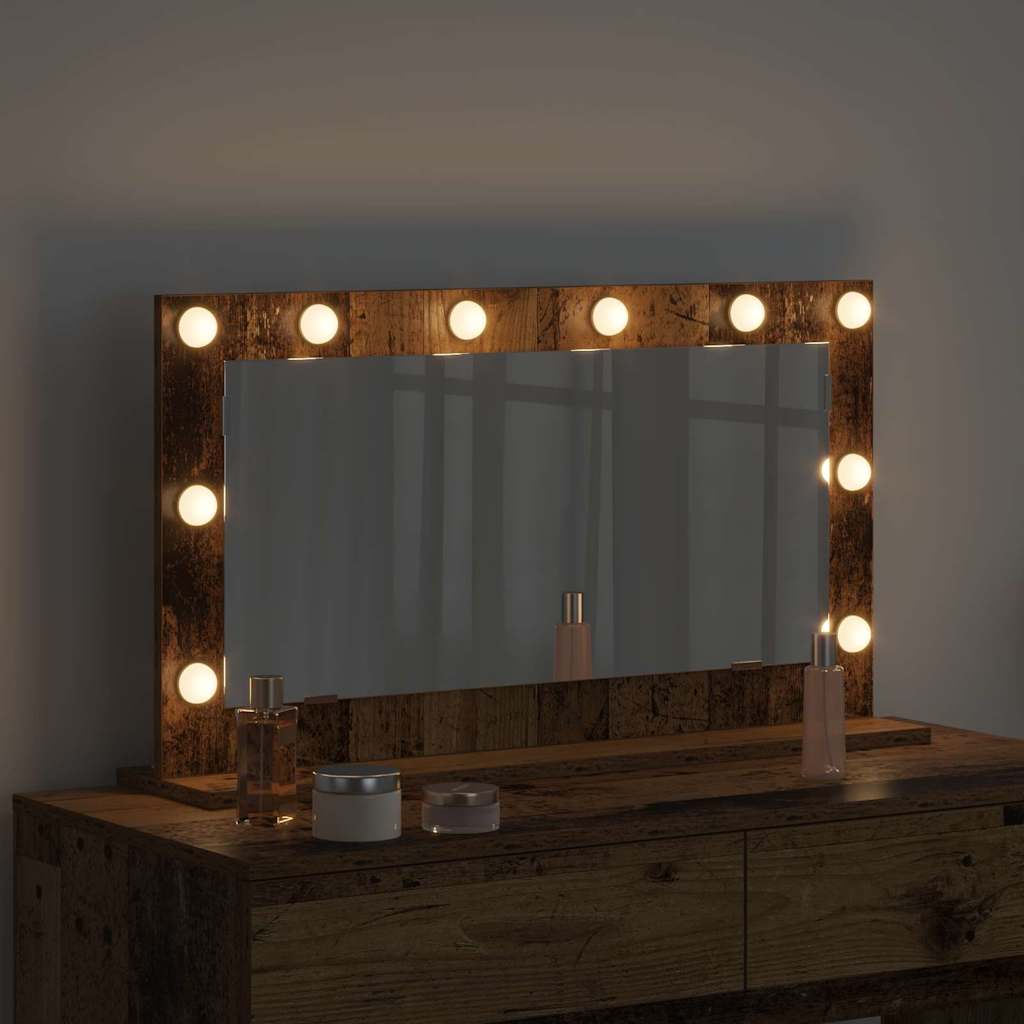 Specchio da Vanità Rettangolare Legno vecchio 80 x 45 x 18 cm