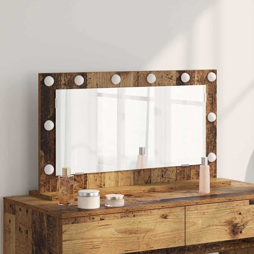 Specchio da Vanità Rettangolare Legno vecchio 80 x 45 x 18 cm