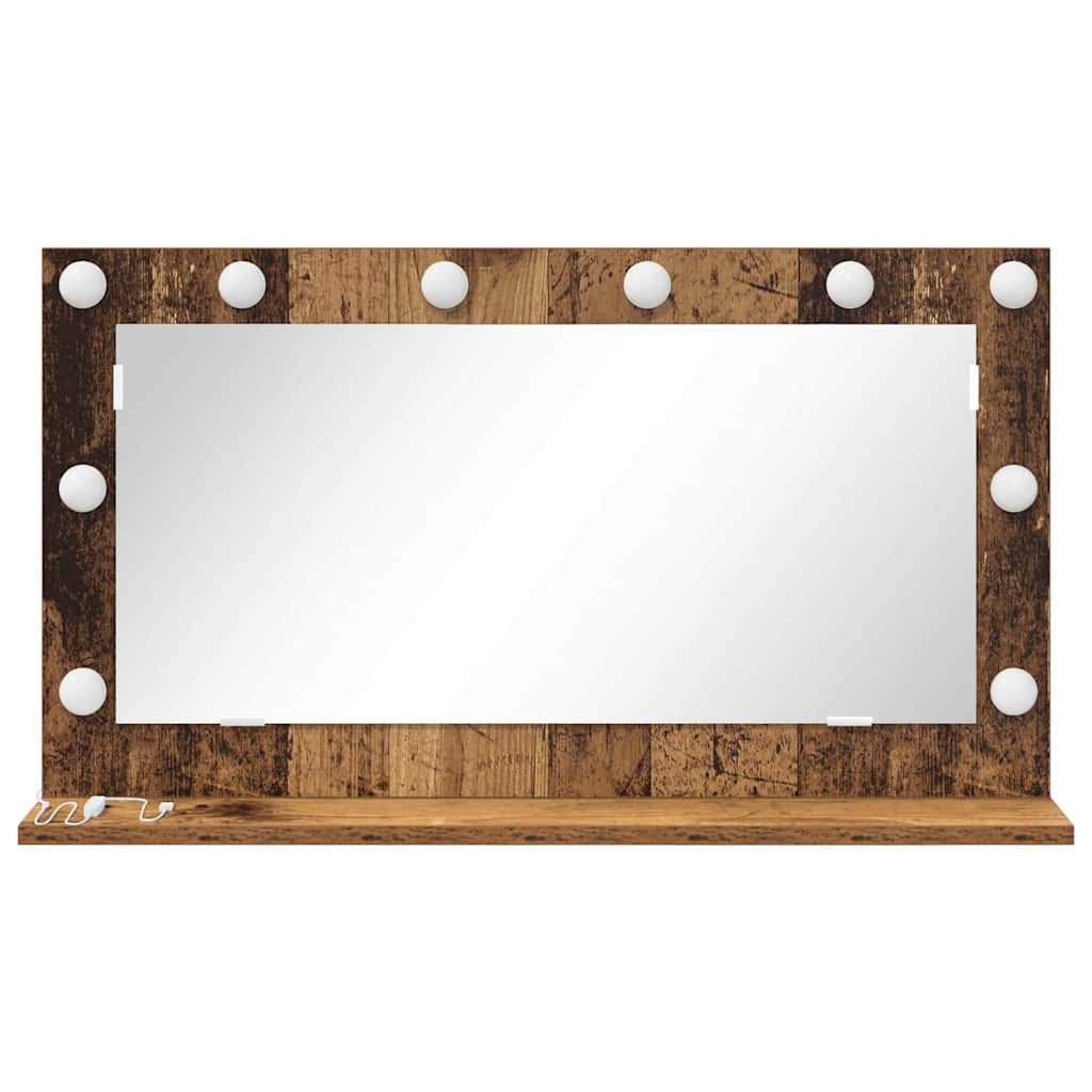 Specchio da Vanità Rettangolare Legno vecchio 80 x 45 x 18 cm