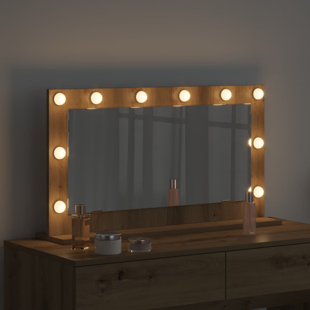 Specchio da Vanità Rovere artigianale 80 x 45 x 18 cm | homemem39