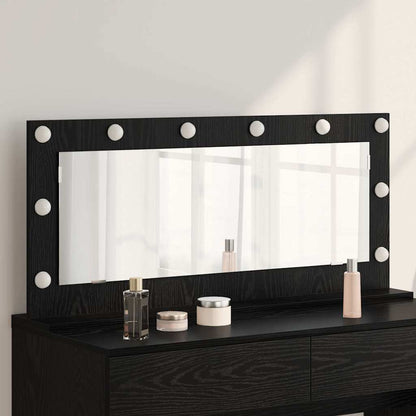 Specchio da Vanità Rettangolare Rovere Nero 100 x 45 x 18 cm