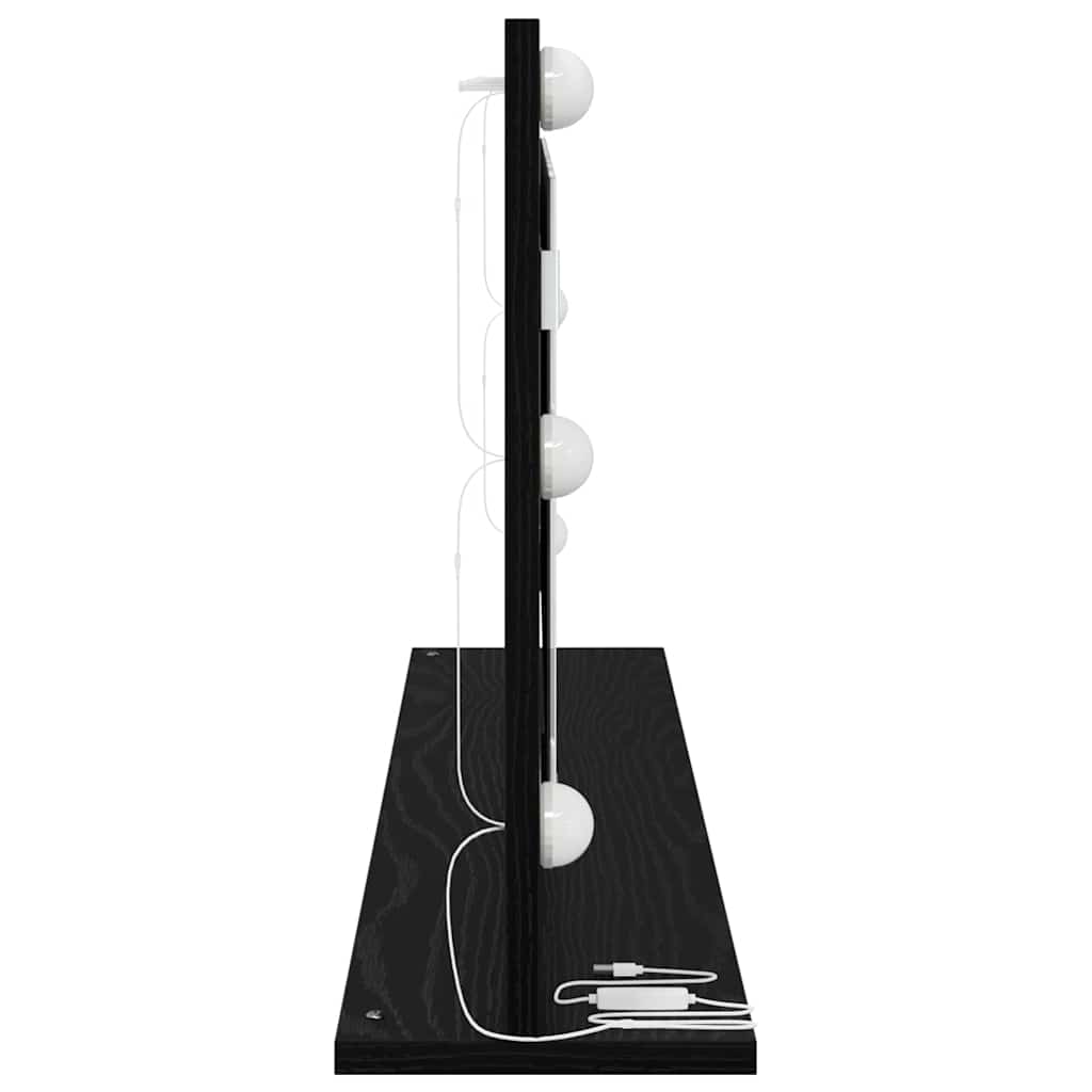 Specchio da Vanità Rettangolare Rovere Nero 100 x 45 x 18 cm