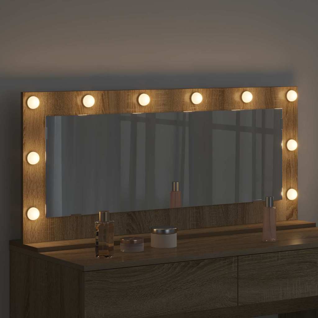 Specchio da Vanità Rettangolare Rovere Sonoma 100 x 45 x 18 cm