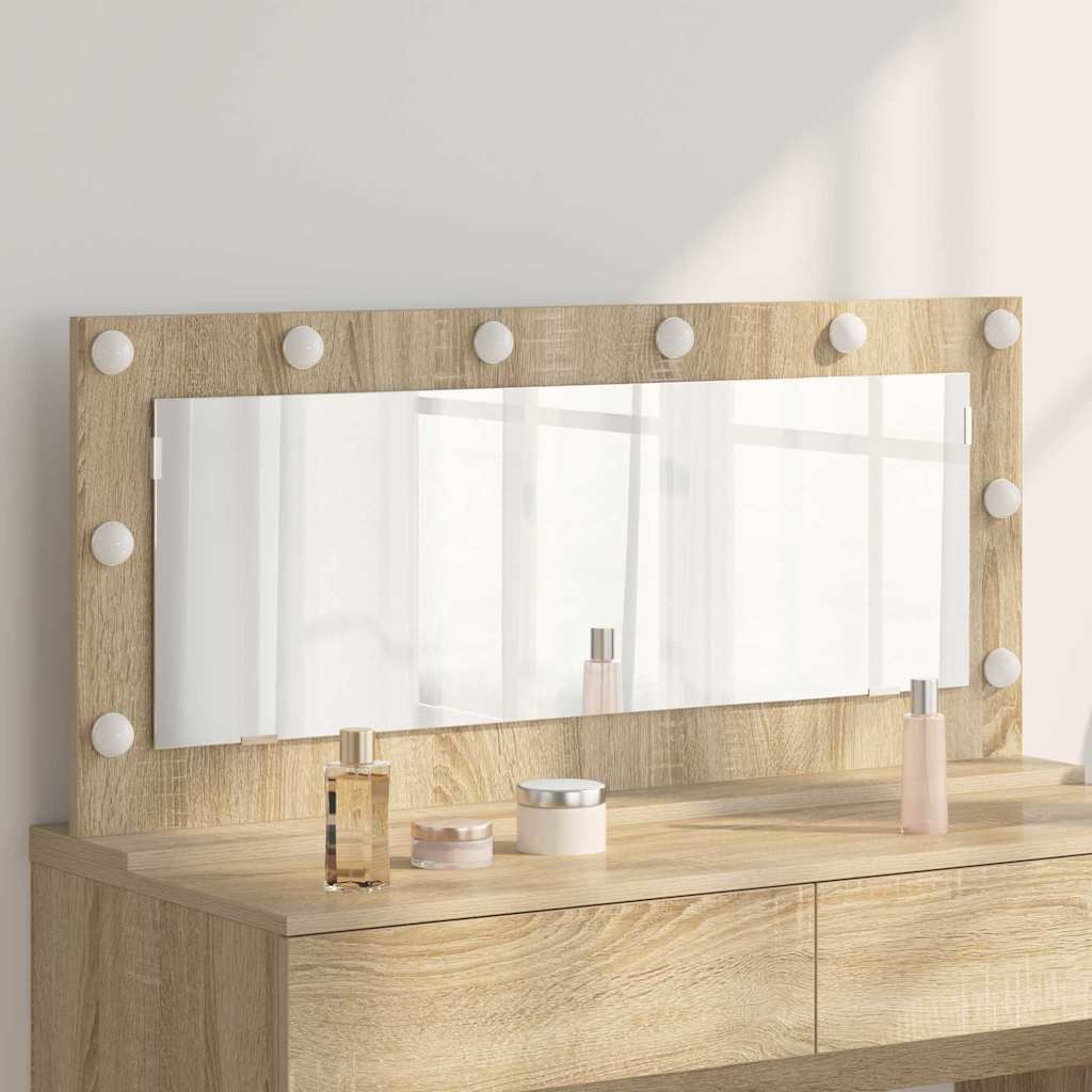 Specchio da Vanità Rettangolare Rovere Sonoma 100 x 45 x 18 cm