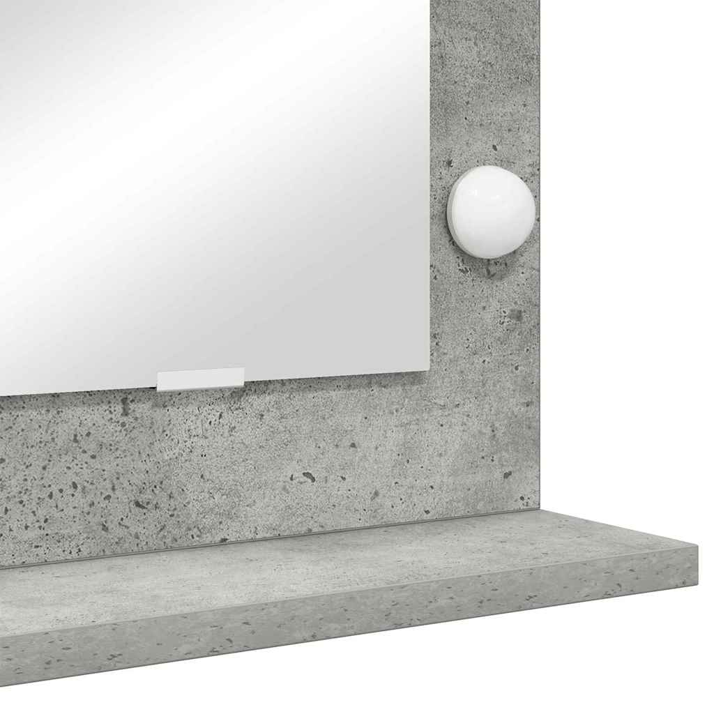 Specchio da Vanità Rettangolare Grigio cemento 100 x 45 x 18 cm