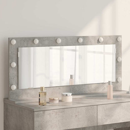 Specchio da Vanità Rettangolare Grigio cemento 100 x 45 x 18 cm