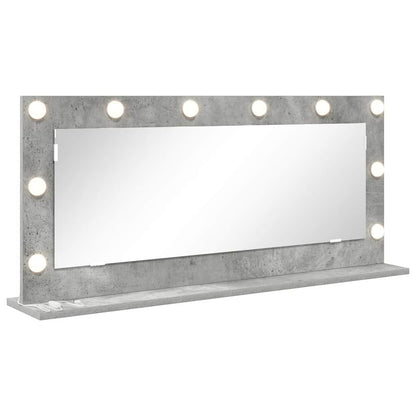 Specchio da Vanità Rettangolare Grigio cemento 100 x 45 x 18 cm