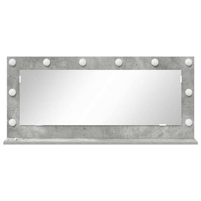 Specchio da Vanità Rettangolare Grigio cemento 100 x 45 x 18 cm