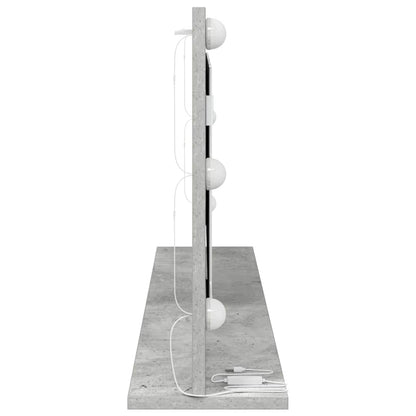 Specchio da Vanità Rettangolare Grigio cemento 100 x 45 x 18 cm