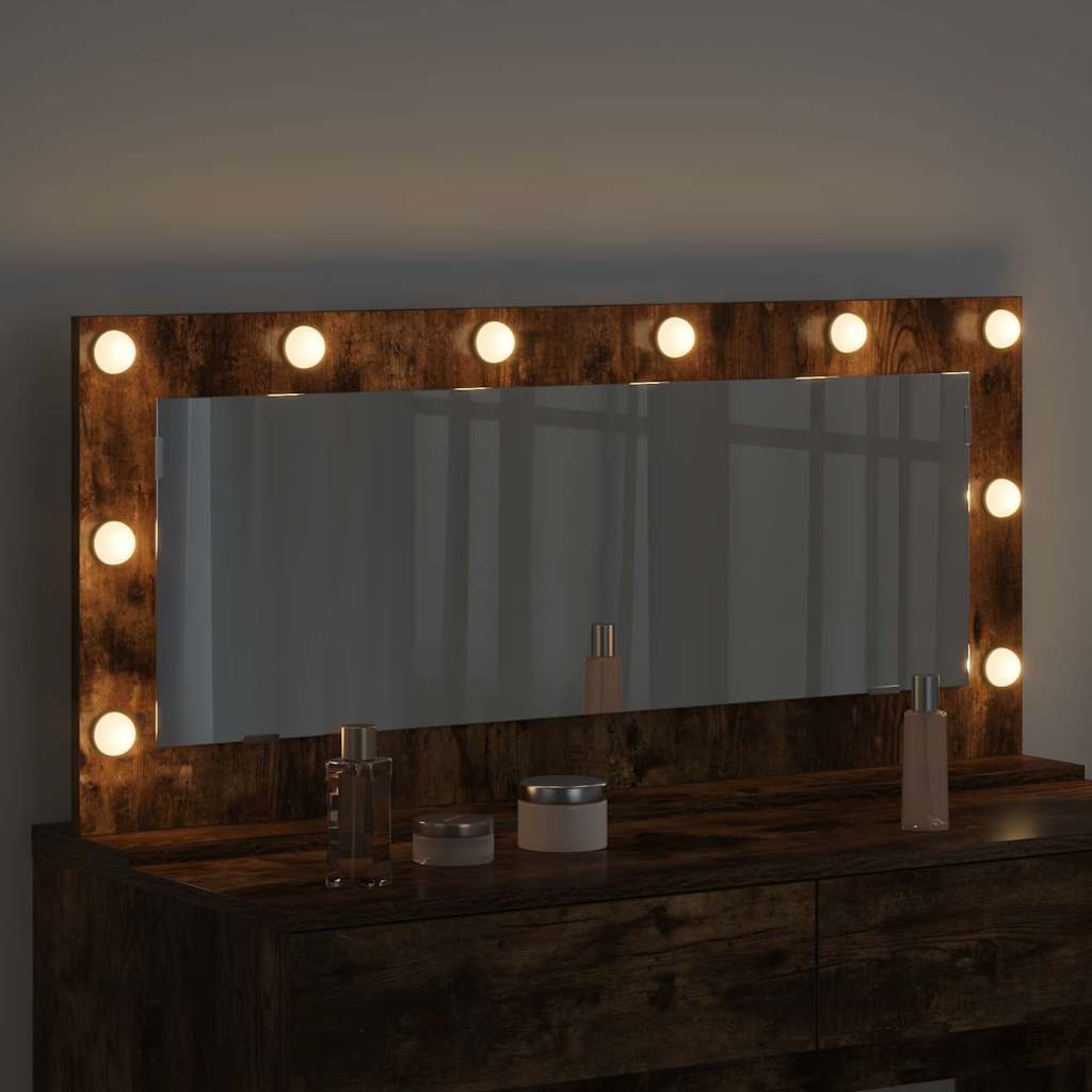 Specchio da Vanità Rettangolare Rovere fumé 100 x 45 x 18 cm