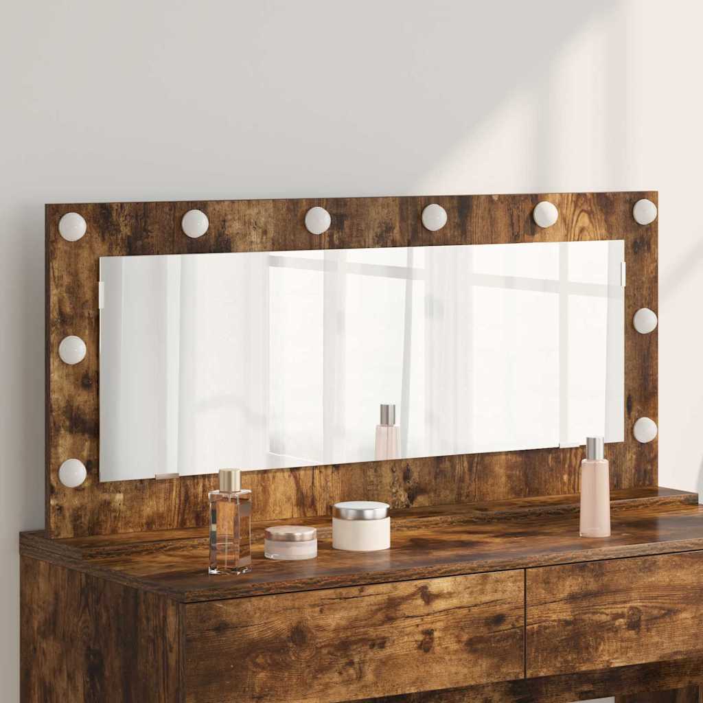 Specchio da Vanità Rettangolare Rovere fumé 100 x 45 x 18 cm