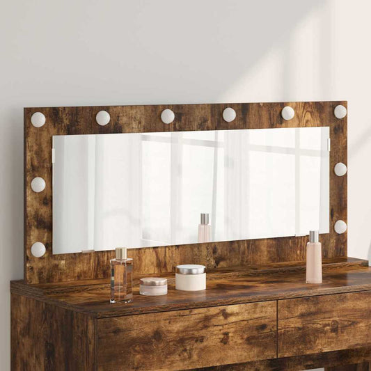 Specchio da Vanità Rettangolare Rovere fumé 100 x 45 x 18 cm