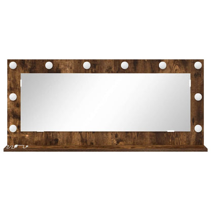 Specchio da Vanità Rettangolare Rovere fumé 100 x 45 x 18 cm | homemem39