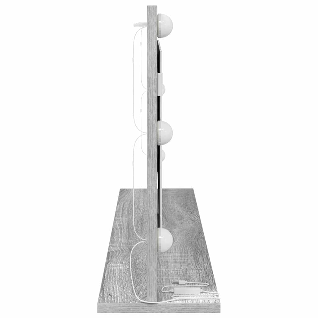 Specchio da Vanità Rettangolare Grigio Sonoma 100 x 45 x 18 cm