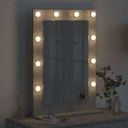 Specchio da Vanità Rettangolare Grigio cemento 70 x 50 x 18 cm