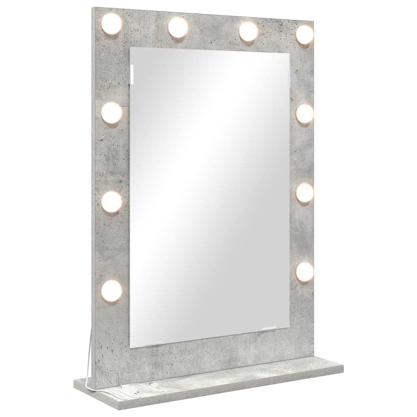 Specchio da Vanità Rettangolare Grigio cemento 70 x 50 x 18 cm
