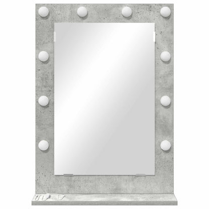 Specchio da Vanità Rettangolare Grigio cemento 70 x 50 x 18 cm