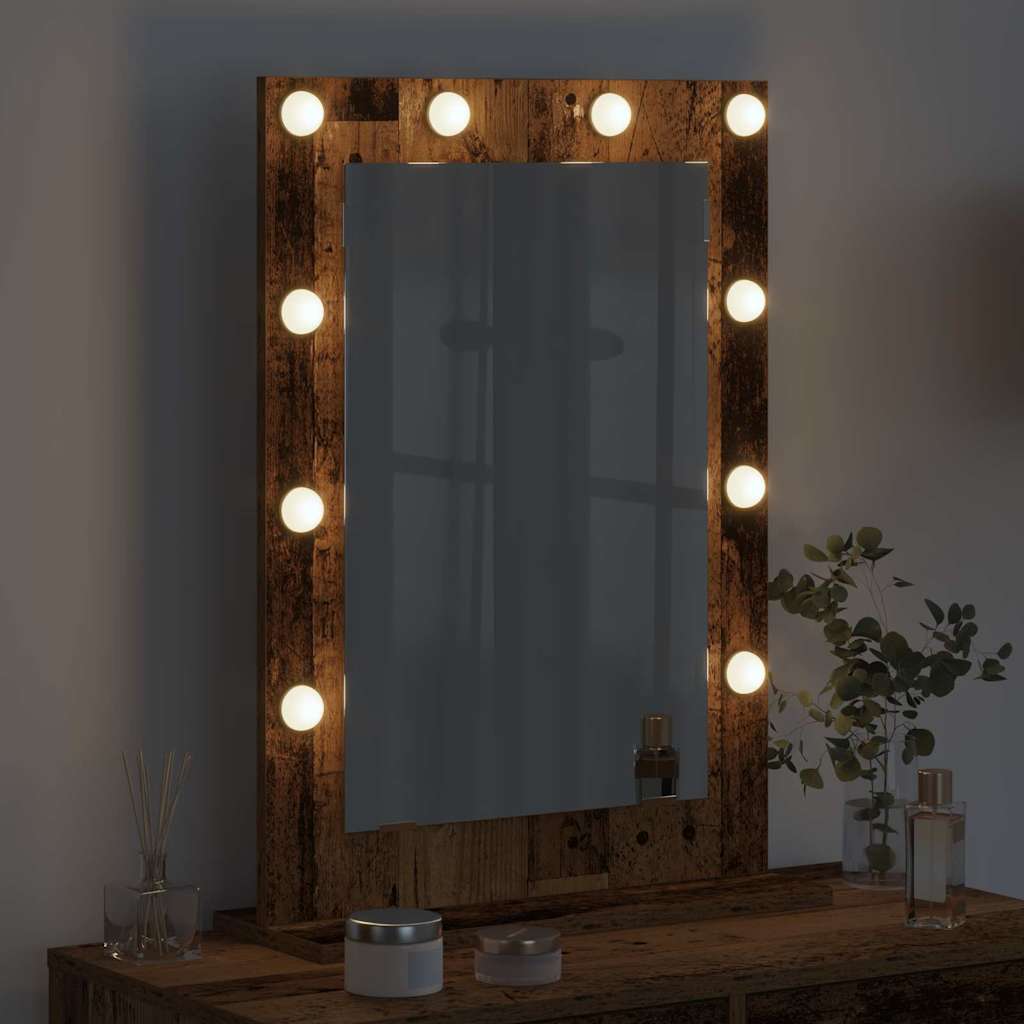 Specchio da Vanità Rettangolare Rovere fumé 70 x 50 x 18 cm | homemem39