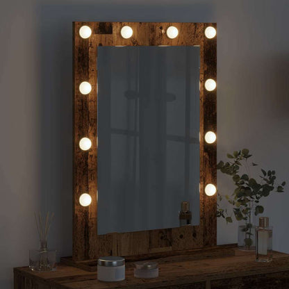 Specchio da Vanità Rettangolare Rovere fumé 70 x 50 x 18 cm