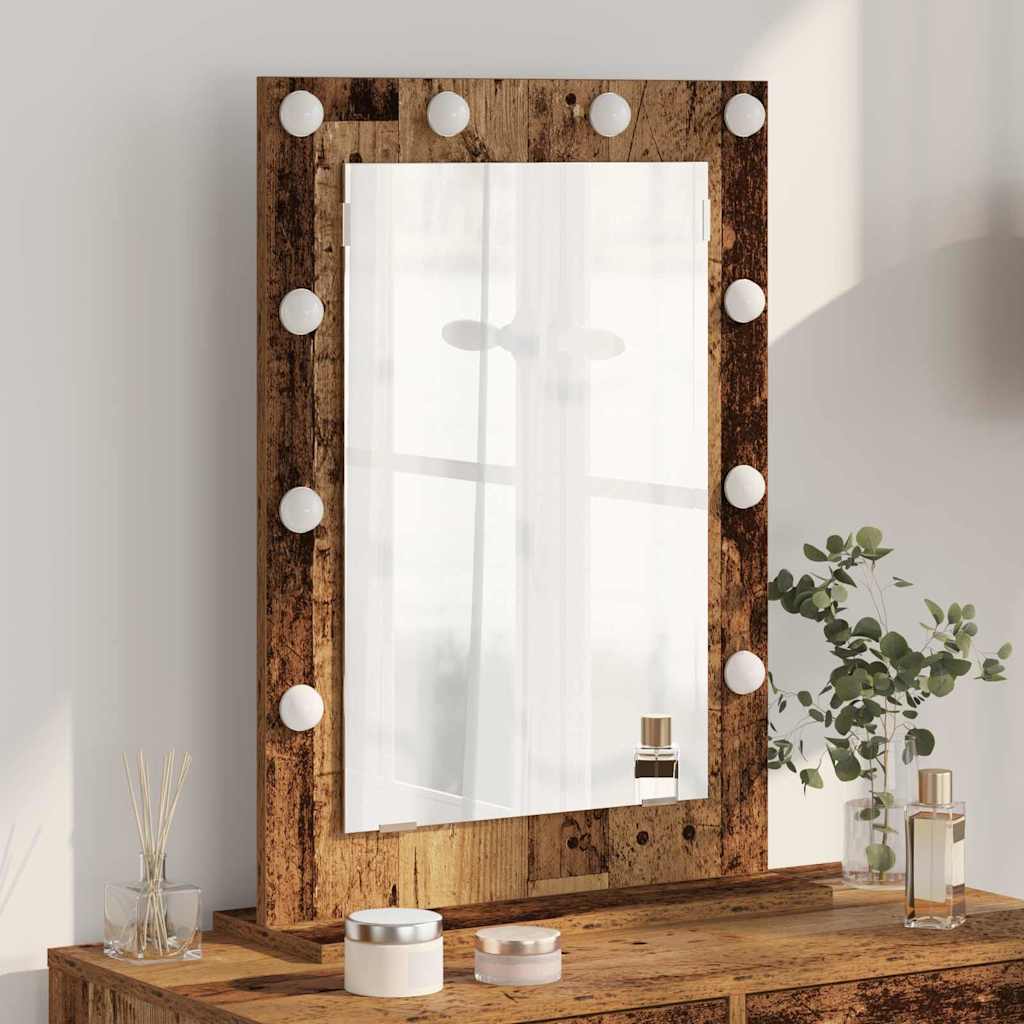 Specchio da Vanità Rettangolare Rovere fumé 70 x 50 x 18 cm | homemem39