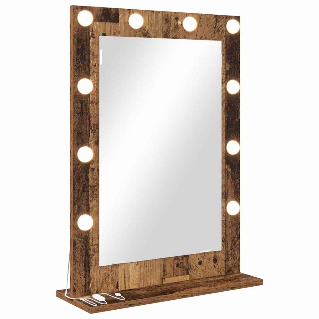 Specchio da Vanità Rettangolare Rovere fumé 70 x 50 x 18 cm | homemem39