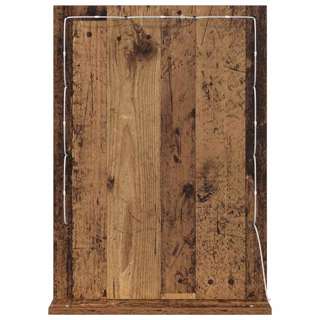 Specchio da Vanità Rettangolare Rovere fumé 70 x 50 x 18 cm
