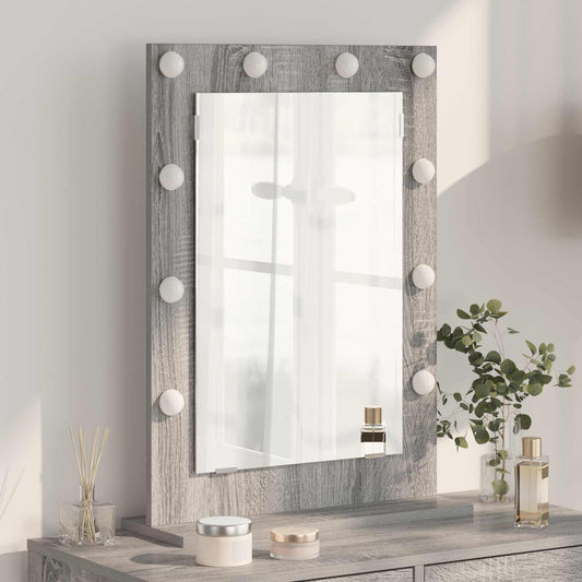 Specchio da Vanità Rettangolare Grigio Sonoma 70 x 50 x 18 cm