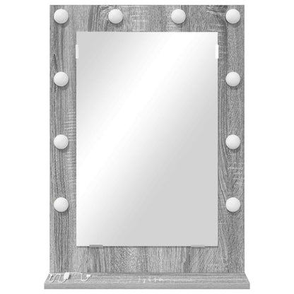 Specchio da Vanità Rettangolare Grigio Sonoma 70 x 50 x 18 cm