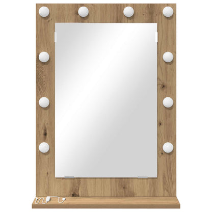 Specchio da Vanità Rovere artigianale 70 x 50 x 18 cm | homemem39