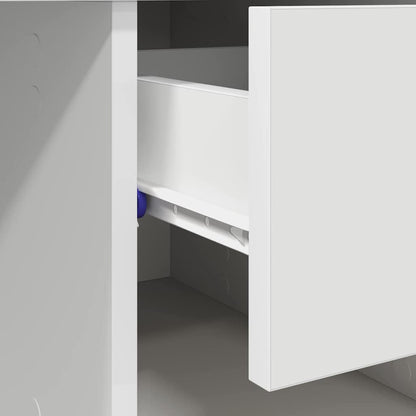 Scrivania con cassetto Bianco 90 x 49 x 75 cm Legno multistrato | homemem39