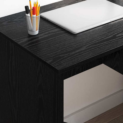 Scrivania Rovere Nero 90 x 49 x 75 cm Legno multistrato | homemem39