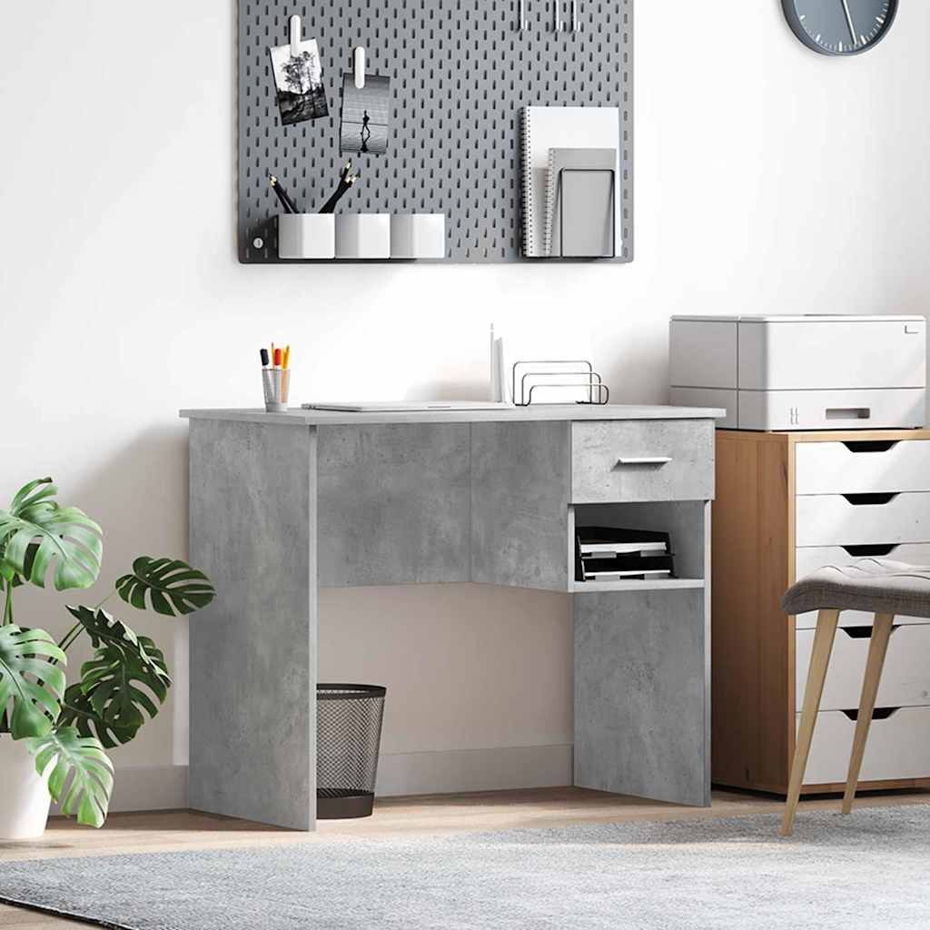 Scrivania Grigio cemento 90 x 49 x 75 cm Legno multistrato