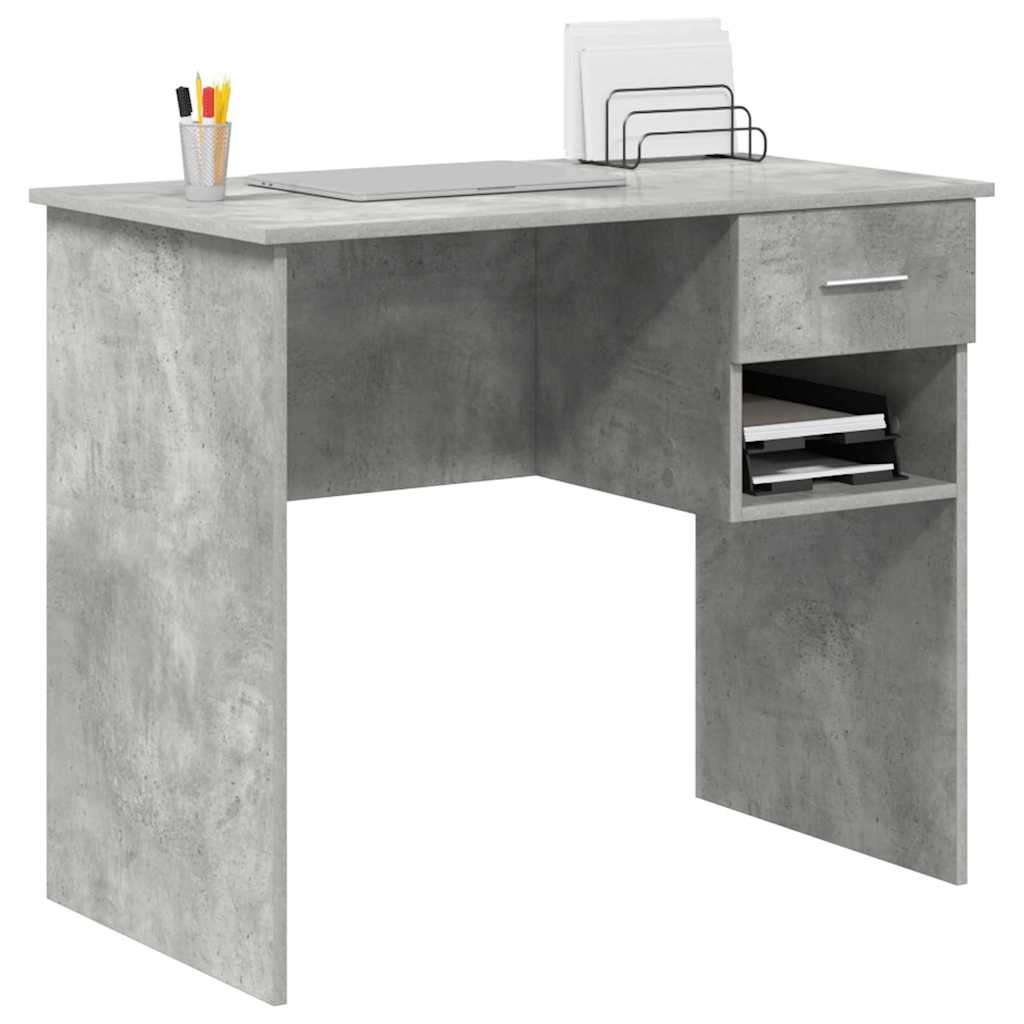 Scrivania Grigio cemento 90 x 49 x 75 cm Legno multistrato | homemem39